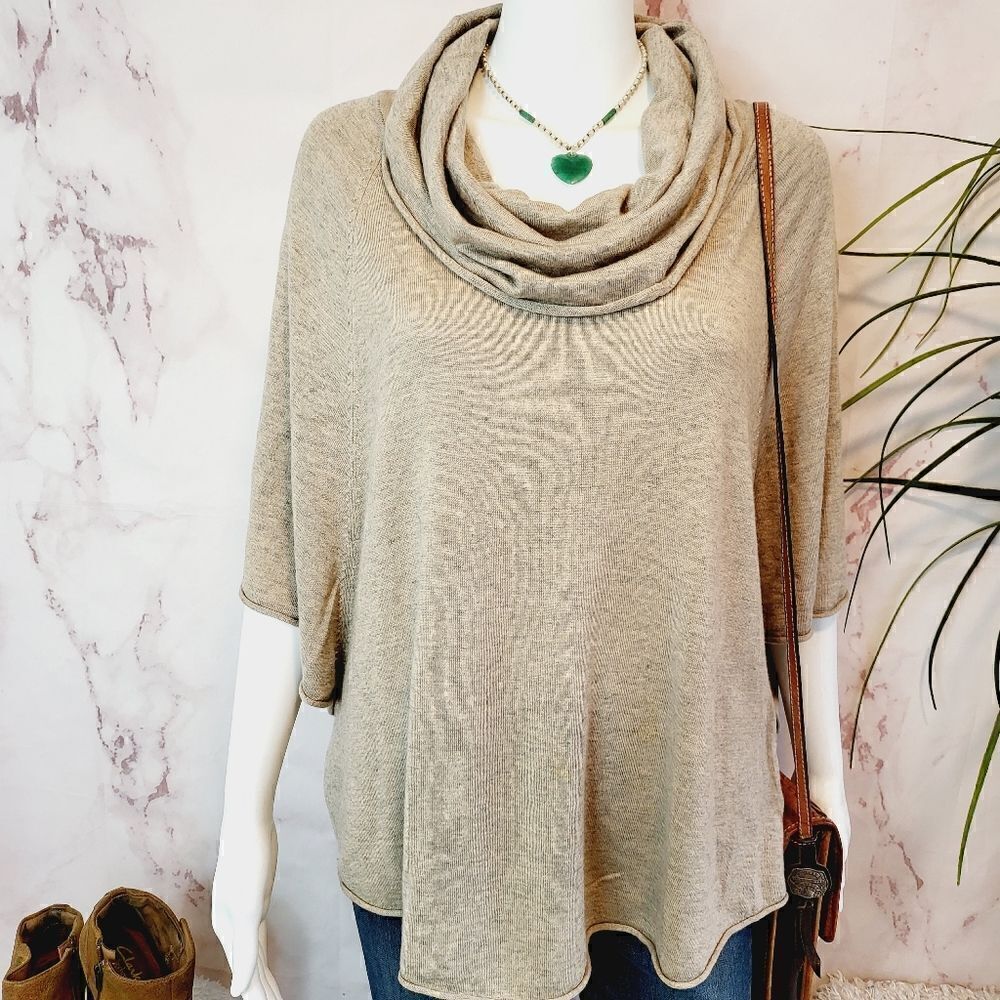 Joie wool cashmere blend poncho sweater with armholes